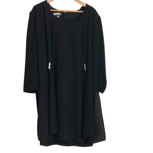 URSULA of SWITZERLAND black dress with rhinestone lightning bolts size 18